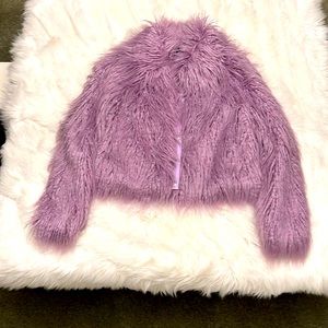Fuzzy Light Purple puffy jacket.. Only Worn Once.  Excellent Condition.!!!
